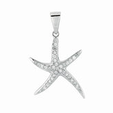 Silver Starfish Cz Pendant
